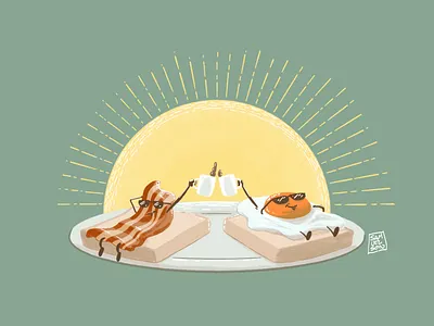 Breakfast pals cartooning character design illustration