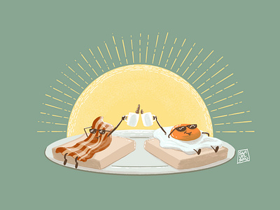 Breakfast pals cartooning character design illustration