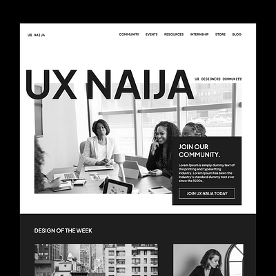 Community Website UI Design ui ux website