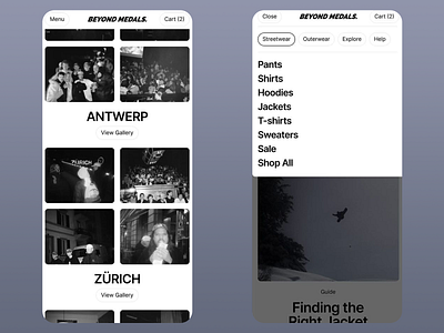 Beyond Medals - Store Design dropshipping dropshipping website design e commerce ecom ecommerce ecommerce design market marketplace outwear shop shopify shopify store design shopify theme shopify website design store streetwear template shopify ui ux wear web design