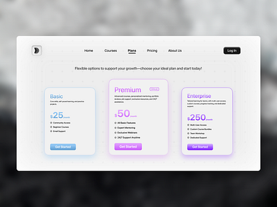 Design Drive's Concept Plans Page black and wihite figma minimalism plan plans pricing ui