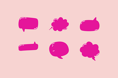 Blank Pink Speech Bubbles 💖💬 graphic design icon illustration pink speech bubble