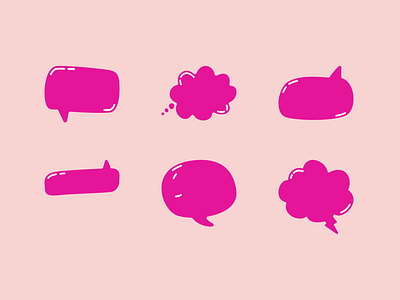 Blank Pink Speech Bubbles 💖💬 graphic design icon illustration pink speech bubble