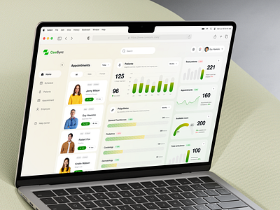 CareSync - SaaS Healthcare Dashboard app appointments care clean dashboard design health health care hospitals management patients polyclinics saas services software statistics ui ux web website