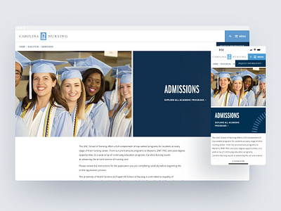 UNC School of Nursing Website Refresh mobile ui unc ux website