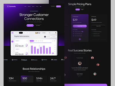 CRM - SaaS Landing Page ai card crm crm landing page crm website customer customer relationship management dashboard landing page management promo landing page relationship saas saas crm saas website ui ux web web design web3 website