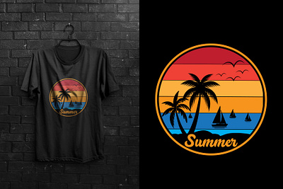 SUMMER T-SHIRT DESIGN design graphic design illustration summer design t shirt t shirt design typographic ui