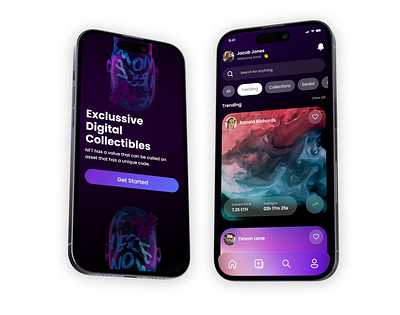 NFT selling buying app app app design figma nft app product design ui uiux