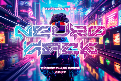 Neuro Hack – Cyberpunk Game Font animation branding cyberpunk font display font film futuristic design game game font illustration logo font modern font movie music packaging poster font product robotic sci fi font techno techno font