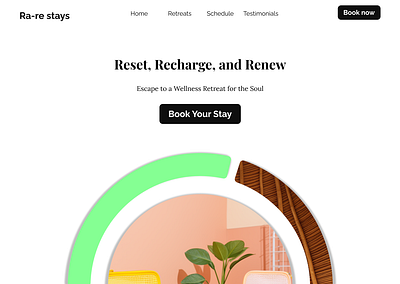 Health & Wellness Retreat homestay landing page design figma fresh greenary health homestay landing page retreat ui ux website design