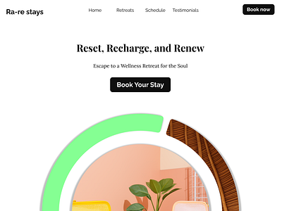 Health & Wellness Retreat homestay landing page design figma fresh greenary health homestay landing page retreat ui ux website design