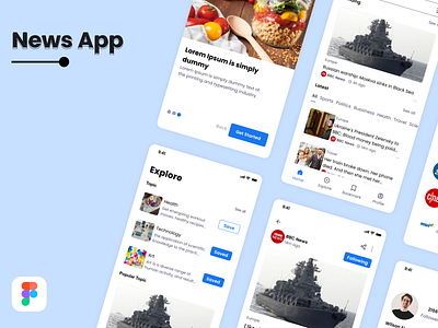 News App 3d app branding design figma flutter graphic design illustration mobile motion graphics typography ui uiux ux vector