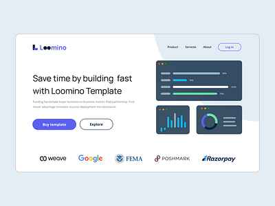 Hero Page Design for Loomino hero page hero session landing page sleek ui ux website builder