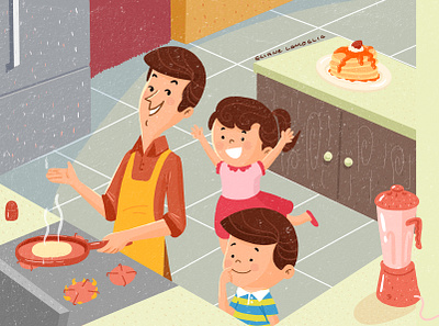 Daddy's famous pancake! illustration book