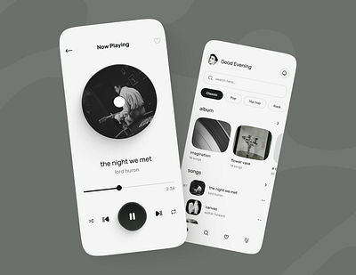 Music Player app design app design app redesign audio player design music app music app design music player music player app design retro app design retro music player spotify app redesign ui design vintage music player