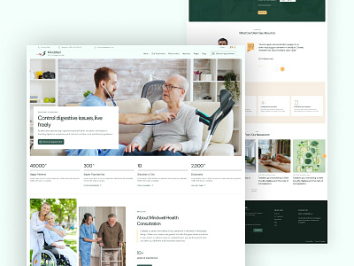 Healthcare Landing Page care clinic creative design health consultation healthcare landing mental health minimal old care ui web