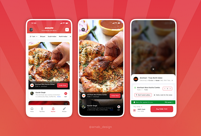 Content based discovery on Zomato contentbaseddiscovery design food inspiration orderfood productdesign reels ui uiuxdesign zomato