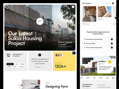 Architecture Landing agency architecture business corporate creative design landing marketing minimal moder real estate startup ui website design