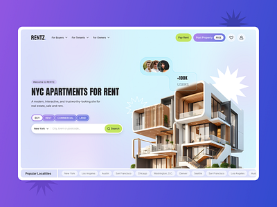 Real Estate Website HERO Section Design apartment architecture building graphic design home house illustration land landing page minimal property real estate real estate agency real estate hero section real estate website rent ui ux web web design