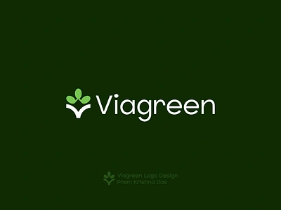 Viagreen Logo Design. brand identity branding ecologo green green branding health icon logo logo design minimal minimalistic logo nature organic organic design organic logo popular logo v logo vector