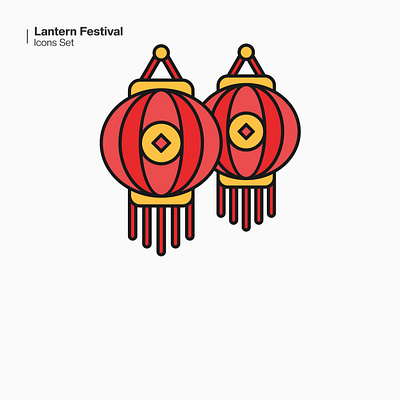 Lantern Festival Icons design graphic design icon icon design lantern oriental vector