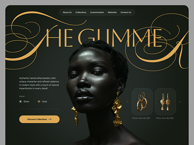 Jewelry Store E-Commerce Website Design black and gold black website boutique dark website earrings ecommerce elegant fashion gold high end retail jewelry jewelry design jewelry store website luxury online shop online store premium rings website design