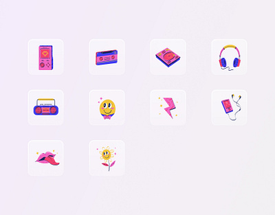 Music Y2K Sticker Element branding design graphic design icon icon design illustration ui ui kit ux vector