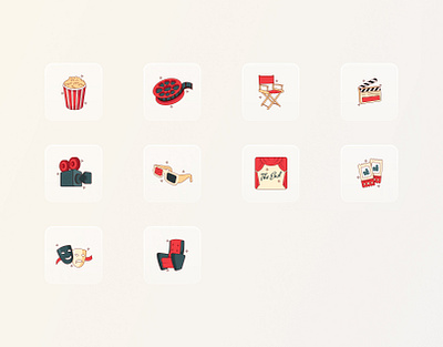 Movie Sticker Element branding design graphic design icon icon design illustration ui ux vector