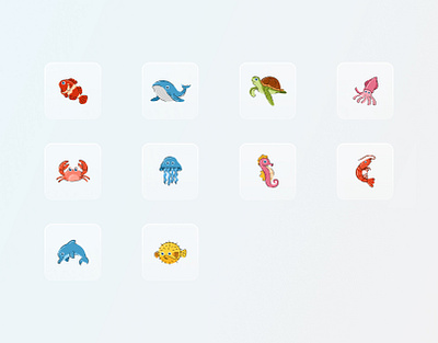 Sea Animals Icon animals icon branding design graphic design icon icon design illustration ui ux vector