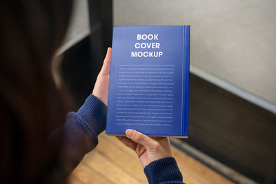 Book Cover Back Side Mockup backside blue book branding girl graphic design logo mockup product stationary