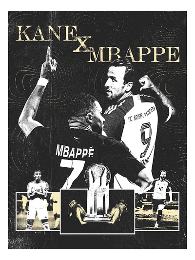 Football Poster - Kane x Mbappe bayern munich england france goal goalscorer graphic design graphic poster harry kane kane kylian mbappe mbappe poster poster ideas poster inspiration real madrid record soccer soccer player