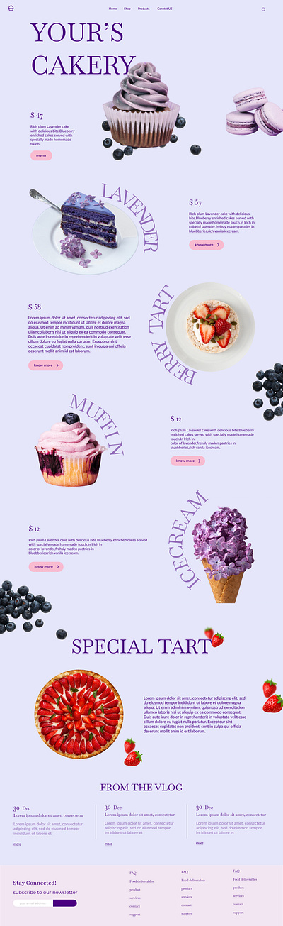 CAKE SHOP WEBSITE DESIGN cakeshop figma uiux website