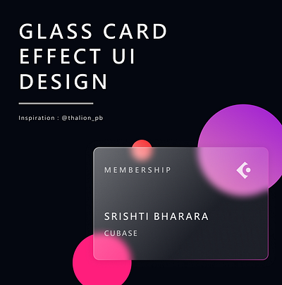 Glass Effect Card 3d design glass effect graphic design ui