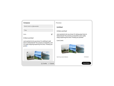 Lil Compose Note app component compose design design system drafts figma landing page light mode mail messaging minimalist modal note ui ui design ui kit widget
