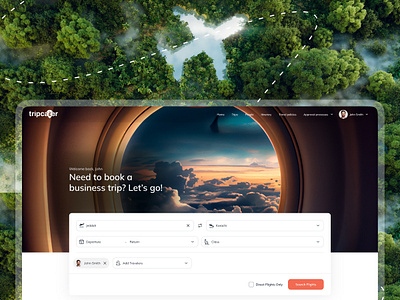 Tripcater - Simplify Your Business Travel aircraft airline book ticket booking booking app clean design flight booking imhassanali modern saas search flight travel management travelling tripcater uexde ui ux web app