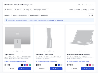 Advanced product cards with filters cards component library components design kit design system ecommerce enterprise figma filters flowbite moder ecommerce product cards shop shop ui tailwind css ui