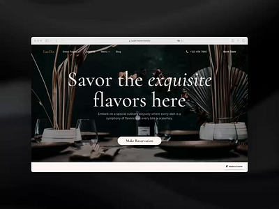 LuxDin Menu Page – Restaurant Website Framer chefscafted culinary art dineinstyle dining experience food journey foodie life framer design gourmet food luxdin luxury menu menu inspirations menu page restaurant design restaurant menu taste exellence ui inspiration ui show case ui trends