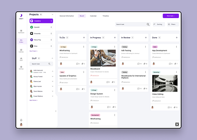 Project Management Dashboard Design design ui ux