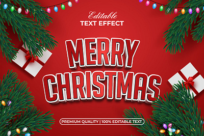 Merry Christmas Text Effect 3D Style background banner christmas decoration design editable effect font lettering logotype style text type typeface typography vector