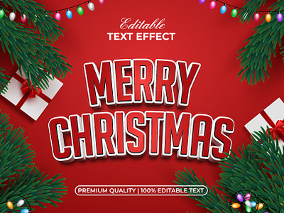 Merry Christmas Text Effect 3D Style background banner christmas decoration design editable effect font lettering logotype style text type typeface typography vector