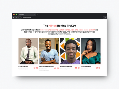 🧍🏽‍♂️Team Section Design for TryKey Protocol Landing Page. ui web