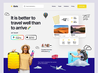 Karla - The Ultimate Travel Companion Website ! branding design ui ux