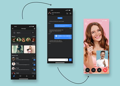 Mobile UI Design for iOS - MESSAGING APP ! app branding design ui ux