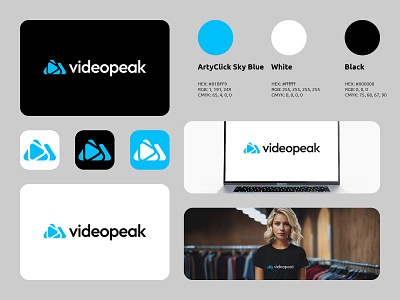 Videopeak Logo apps business logo logos media modern simple software video