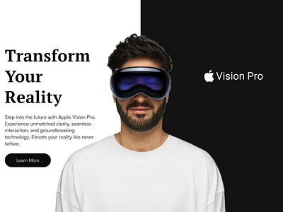 Redesigned Landing Page for Apple Vision Pro applevisionpro ar augmentedreality dailyui designchallenge landingpage minimalistdesign ui uidesign ux uxdesign