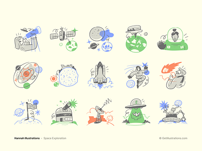 Space exploration illustrations alien astronaut design empty state illustration figma getillustrations illustration minimal notion design notion illustrations outline planet space icons space illustrations space rocket svg ui vector vector art website illustrations