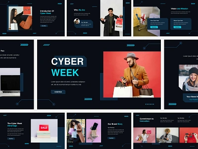 Cyber Week Presentation Template black friday clean cyber sale cyber week minimal modern pitch deck presentation presentation template simple