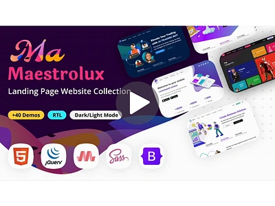 Maestrolux 45 Landing Page Templates avatar blockchain cloud cryptocurrency dating apps e wallet food app landing page medical metaverse mobile apps movie nft nft market social media streaming apps ui ux web banner web design