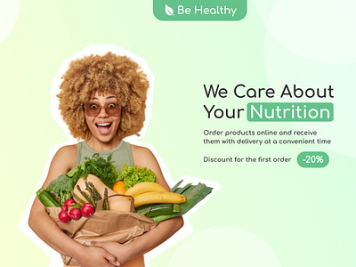 Healthy Diet | Delivery from Shop | Banner advertising banner banner e commerce banner e commerce design fast delivery figma design food delivery fresh food grocery delivery healthy choices healthy lifestyle nutrition banner online grocery organic food personalized diet quick shopping ui visual visual concept