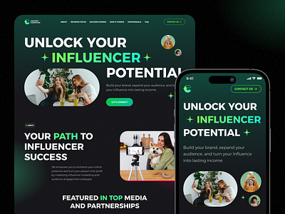 Landing Page for Influencer Online Education blog blogger design influencer landing landing page marketing ui design ux design website website design